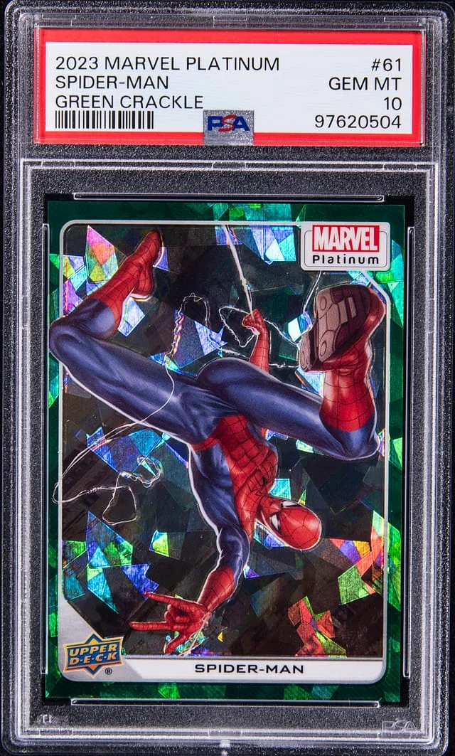 2023 Upper Deck Spider-Man Marvel Platinum Green Crackle #61 card image