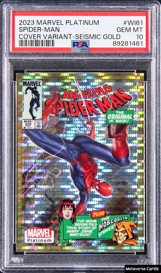 2023 Upper Deck Spider-Man Marvel Platinum Cover Variant Seismic Gold #WI61 card image