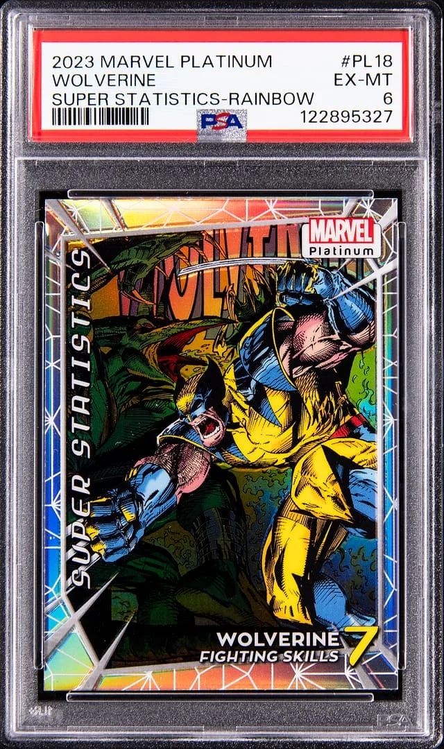 2023 Upper Deck Wolverine Marvel Platinum Super Statistics Rainbow #PL18 card image