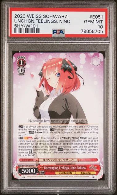 2023 Weiss Schwarz Quintessential Quintuplets Movie Unchanging Feelings, Nino Nakano #E051 card image