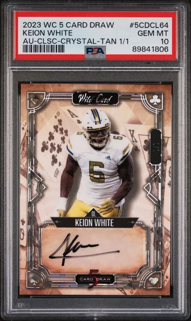 2023 Wild Card 5 Card Draw Autographs Classic-Crystal Foil-Tan Keion #5CDCL64 card image