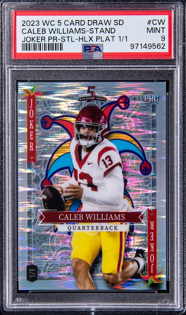 2023 Wild Card 5 Card Draw Stacked Deck Joker Promo Platinum Caleb Williams #SD-CW card image