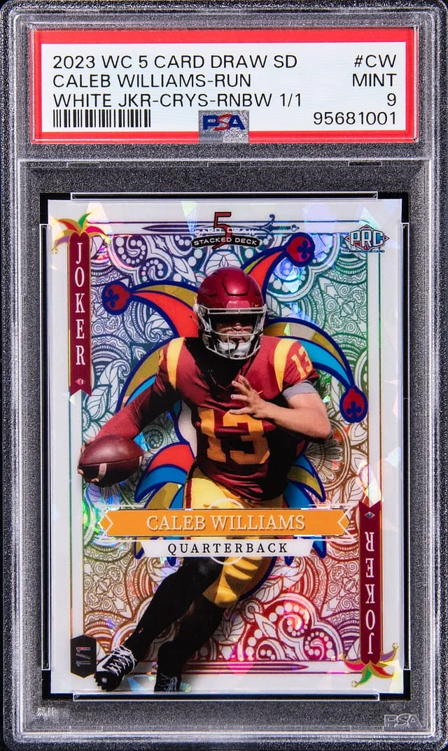2023 Wild Card 5 Card Draw Stacked Deck White Joker Crystal Rainbow Caleb Williams Run #SD-CW card image