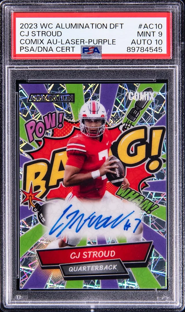 2023 Wild Card Alumination Draft Comix Autograph-Laser-Purple C.J. Stroud #AC10 card image