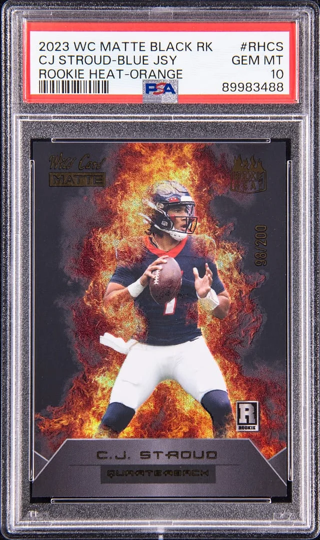 2023 Wild Card Matte Black Heat Orange C.J. Stroud (Blue Jersey) #RHCS card image
