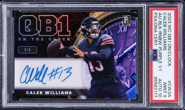 2023 Wild Card QB1 On the Clock Autograph Black Rainbow Purple Caleb Wiliams #OCW-CW3A card image