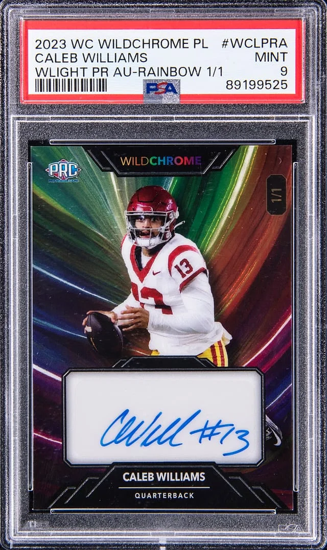 2023 Wild Card WildChrome Pro-Look WildLight Promo Autographs Rainbow Caleb Williams #WCL-PRA card image