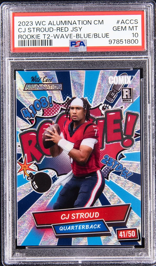 2023 Wildcard Alumination Comix T2 Wave Blue/Blue CJ Stroud #AC-CS card image