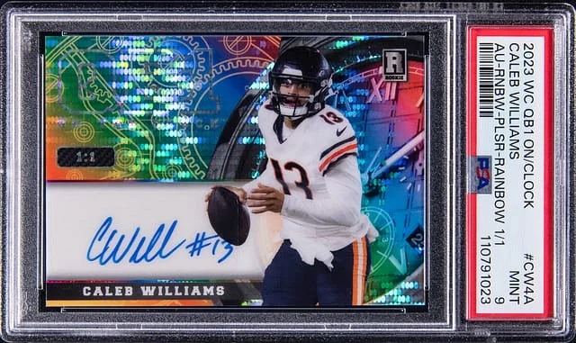 2023 Wildcard QB1 On The Clock Autographs Rainbow Pulsar Rainbow Caleb Williams #OCW-CW4A card image