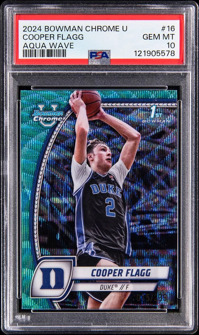 2024-25 Bowman Chrome Cooper Flagg U Aqua Wave #16 card image