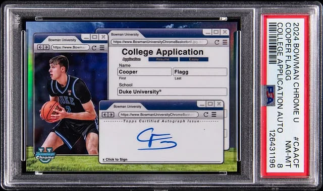 2024-25 Bowman Chrome Cooper Flagg U College Application Autograph #CAA-CF card image