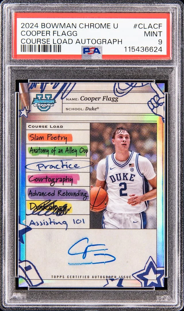 2024-25 Bowman Chrome Cooper Flagg U Course Load Autograph #CLA-CF card image