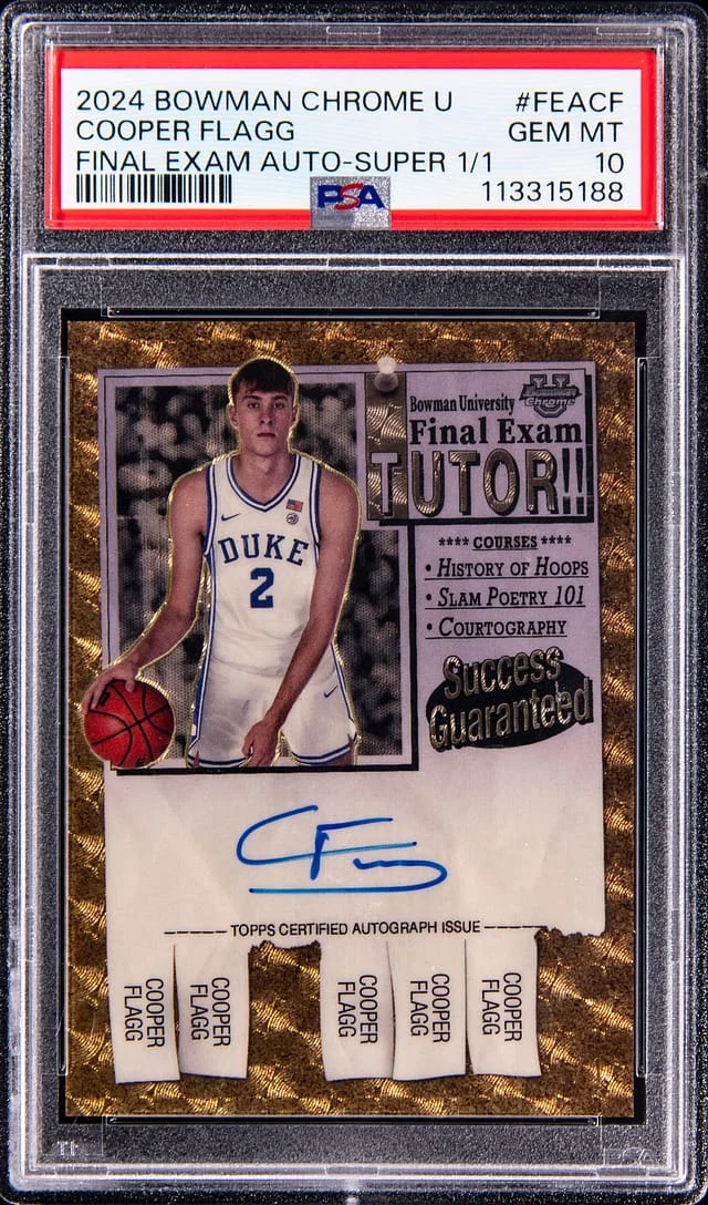 2024-25 Bowman Chrome Cooper Flagg U Final Exam Autographs SuperFractor #FEA-CF card image