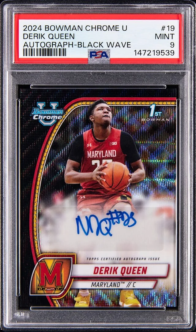 2024-25 Bowman Chrome Derik Queen U Autograph Black Wave #19 card image