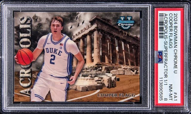 2024-25 Bowman Cooper Flagg U Chrome Acropolis Black & Red Stealth Refractor #A-1 card image