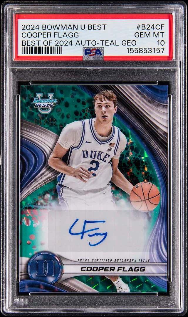 2024-25 Bowman Cooper Flagg U Best of 2024 Autograph Teal Geometric #B24-CF card image