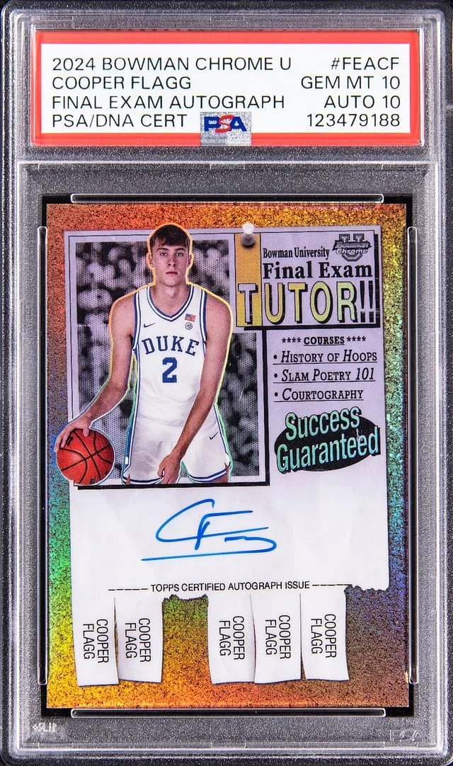 2024-25 Bowman Cooper Flagg U Chrome Final Exam Autographs #FEA-CF card image