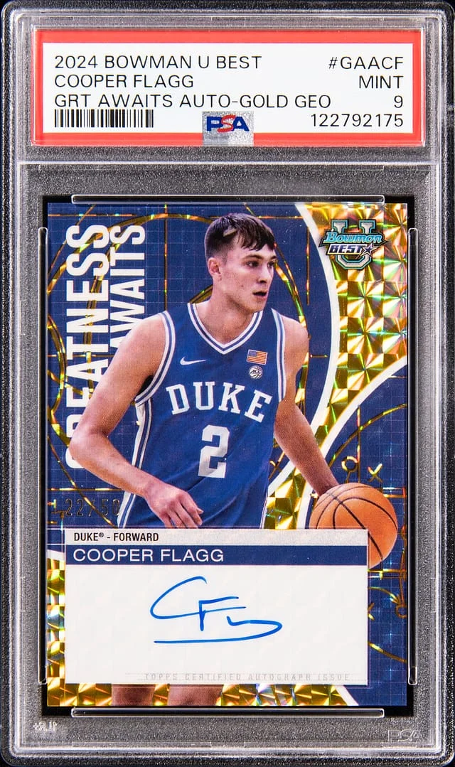 2024-25 Bowman Cooper Flagg U Best Greatness Awaits Autographs SuperFractor #GAA-CF card image