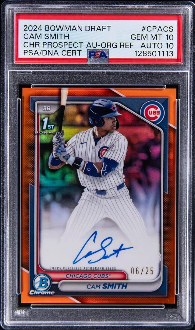 2024-25 Bowman Draft Cam Smith Chrome Prospect Autograph Orange Refractor #CPA-CS card image