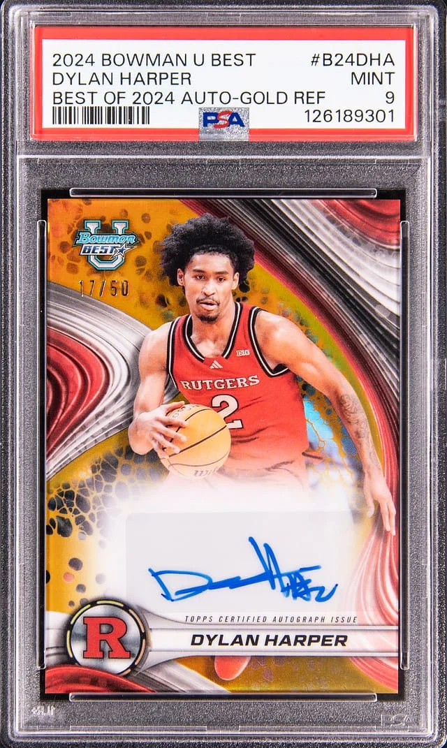 2024-25 Bowman Dylan Harper U Best Best of 2024 Autograph Gold Refractor #B24-DHA card image