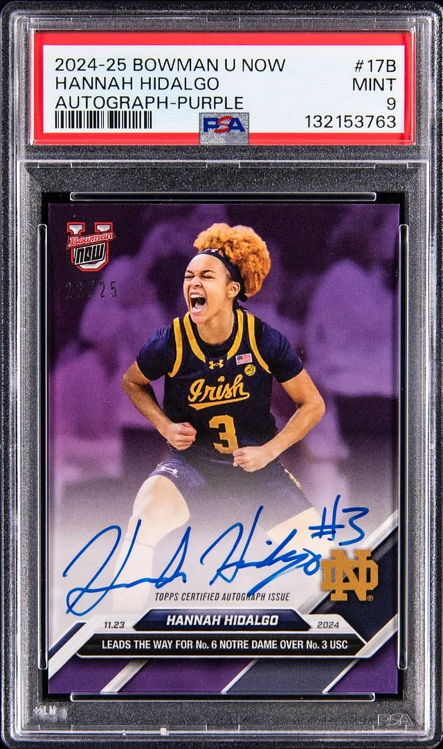 2024-25 Bowman Hannah Hidalgo U Now Autographs Purple #17B card image
