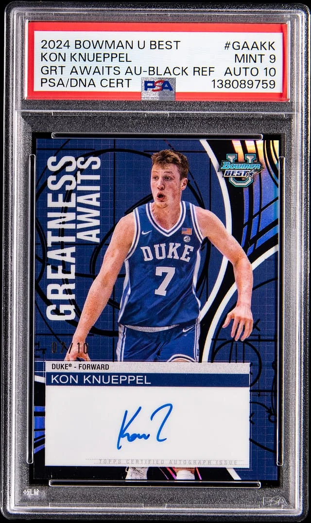 2024-25 Bowman Kon Knueppel U Best Greatness Awaits Autograph Black Refractor #GAA-KK card image