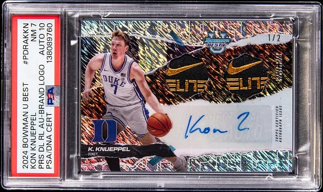 2024-25 Bowman Kon Knueppel U Best Prospect Dual Relic Autograph Brand Logo #PDRA-KKN card image