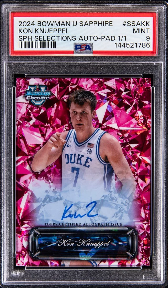2024-25 Bowman Kon Knueppel U Chrome Sapphire Selections Autographs Padparadscha #SSA-KK card image