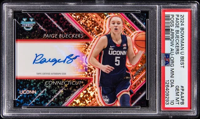 2024-25 Bowman Paige Bueckers U Best Possession Arrow Autograph Orange Mini Diamond #PAA-PB card image