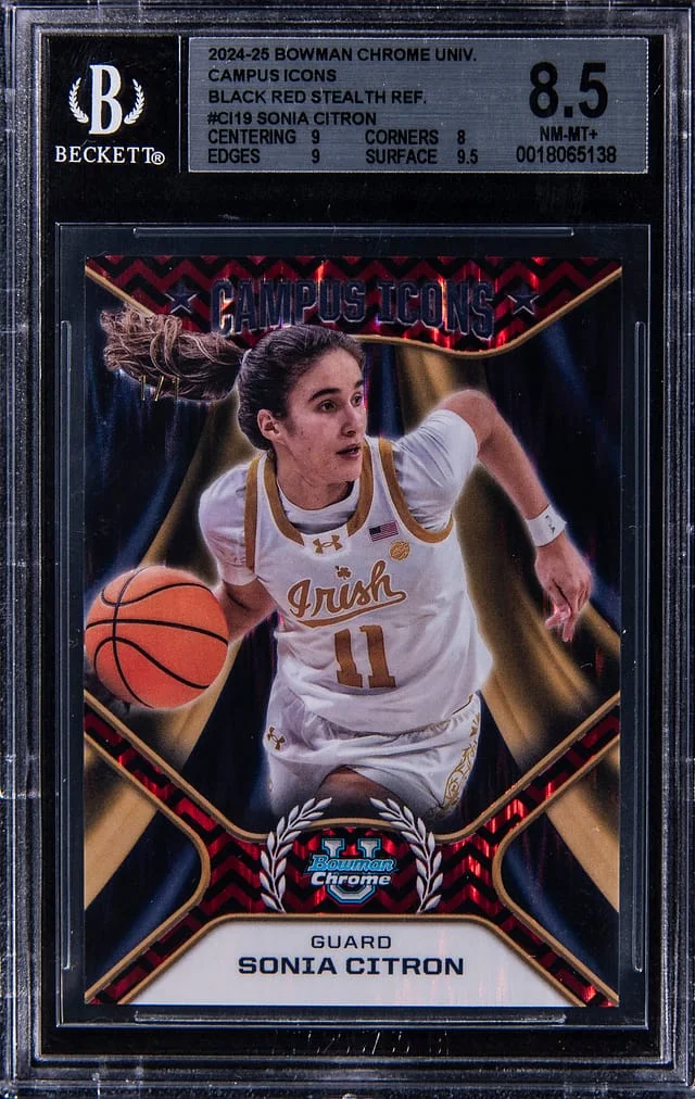 2024-25 Bowman Sonia Citron U Chrome Campus Icons Black Red Stealth Refractor #CI-19 card image