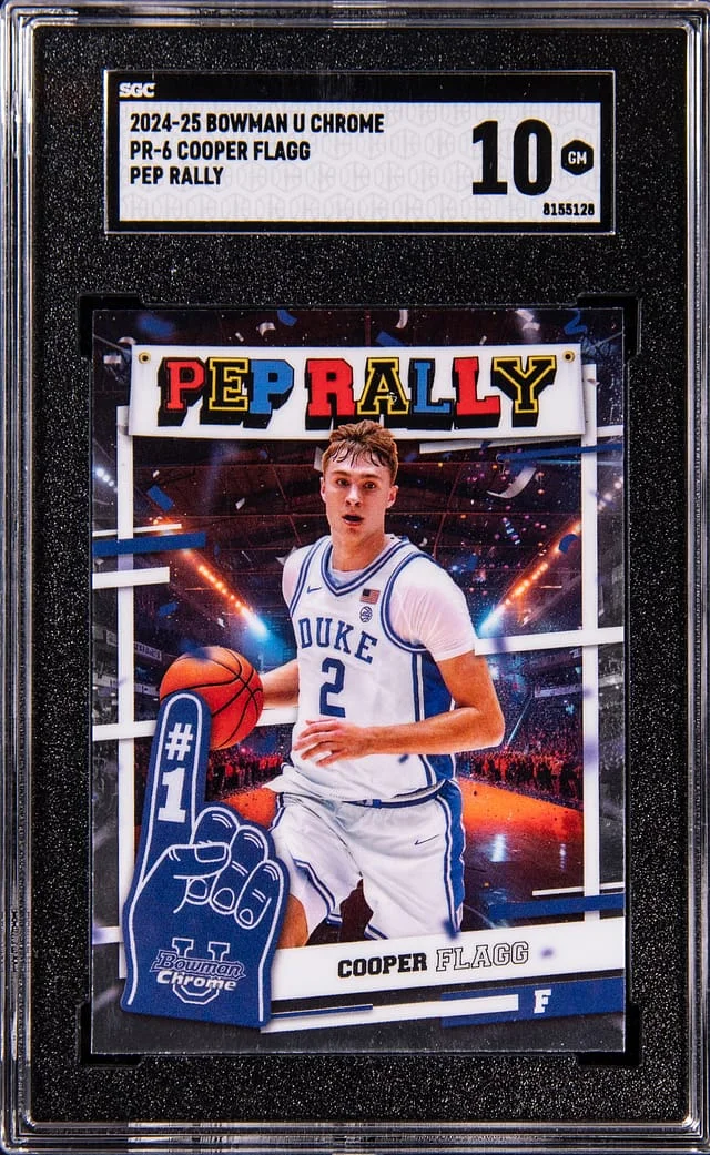 2024-25 Bowman University Chrome Cooper Flagg Pep Rally #PR-6 card image