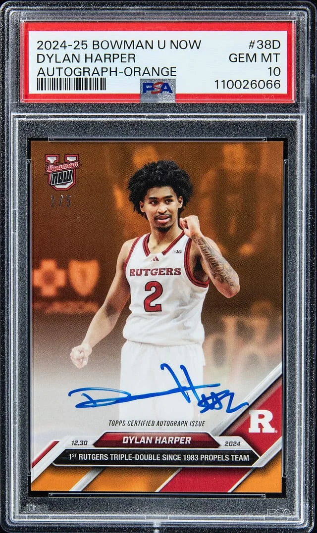 2024-25 Bowman University Dylan Harper Now Autographs Orange #38D card image