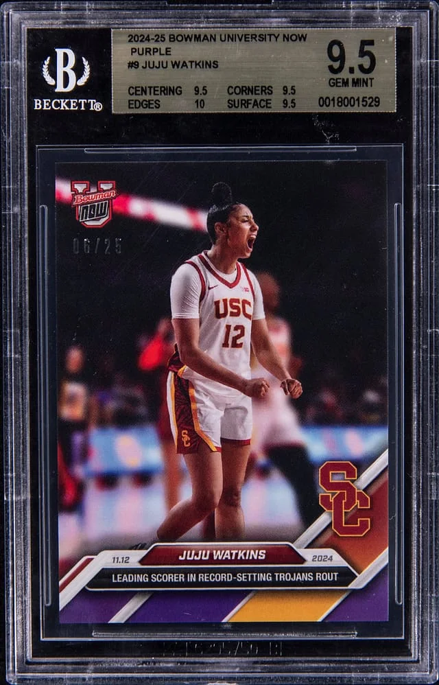 2024-25 Bowman University Juju Watkins Now Purple #9 card image