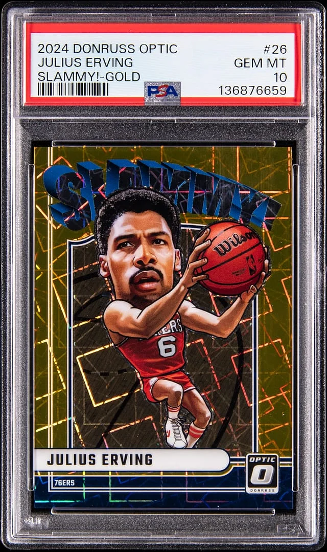 2024-25 Donruss Optic Julius Erving Slammy! Gold #26 card image