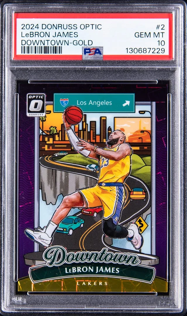2024-25 Donruss Optic LeBron James Downtown Gold #2 card image
