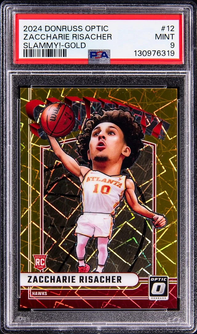 2024-25 Donruss Optic Zaccharie Risacher Slammy! Gold #12 card image