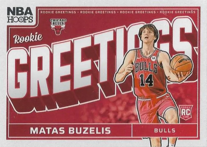 2024-25 Hoops Matas Buzelis Rookie Greetings #16 card image
