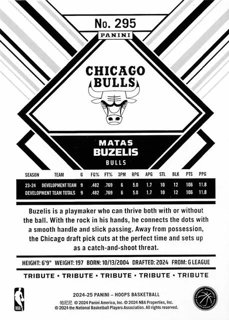 2024-25 Hoops Winter Matas Buzelis #295 card image