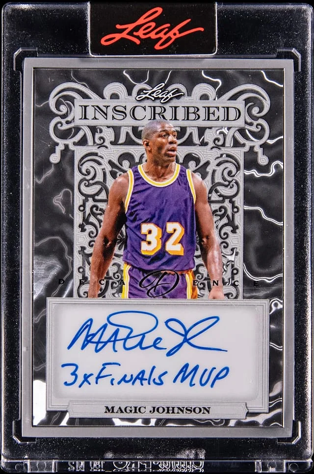 2024-25 Leaf Magic Johnson Inscribed Autographs Silver #I-MJ1 card image