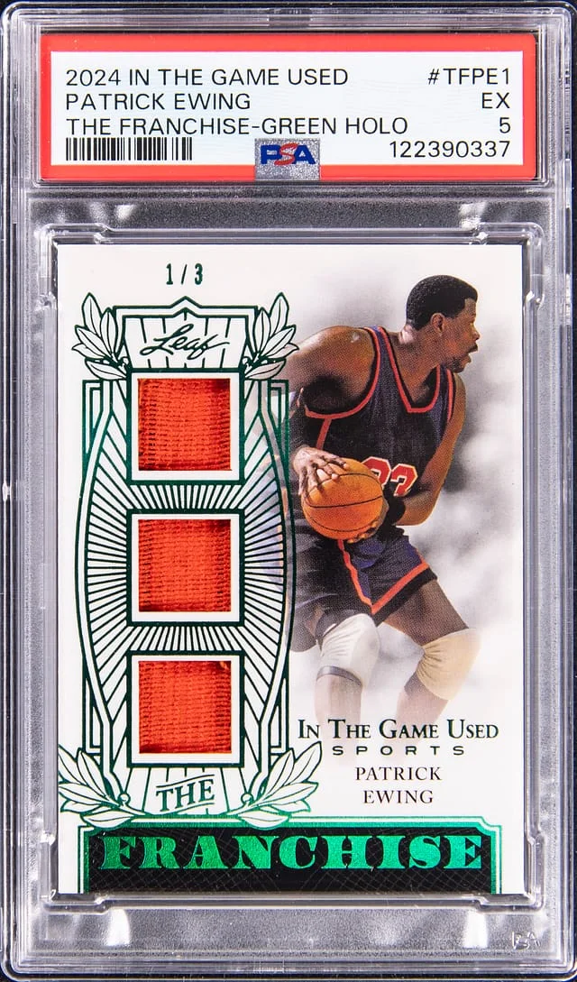 2024-25 Leaf Patrick Ewing Game-Used In The Game Used The Franchise Green Holo #TF-PE1 card image