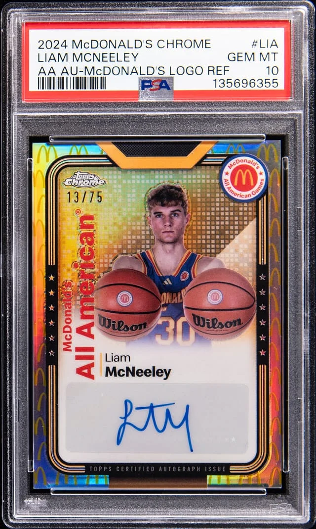 2024-25 McDonald's Chrome All American Autograph McDonald's Logo Refractor Liam McNeeley #SMS-LIA card image