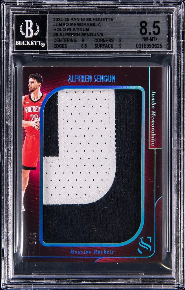 2024-25 Panini Alperen Sengun Game-Used Silhouette Jumbo Memorabilia Holo Platinum #JM-ASG card image