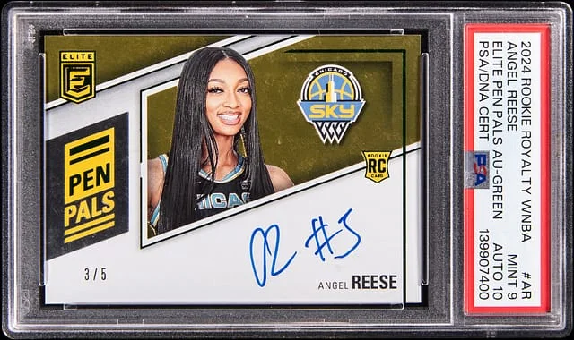 2024-25 Panini Angel Reese Instant Royalty WNBA Elite Pen Pals Autographs Green #PP-AR card image