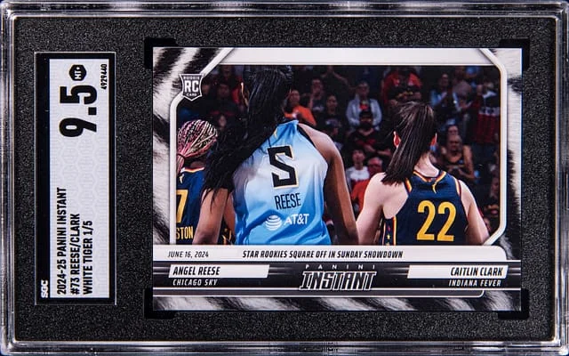 2024-25 Panini Angel Reese/Caitlin Clark Instant White Tiger #73 card image