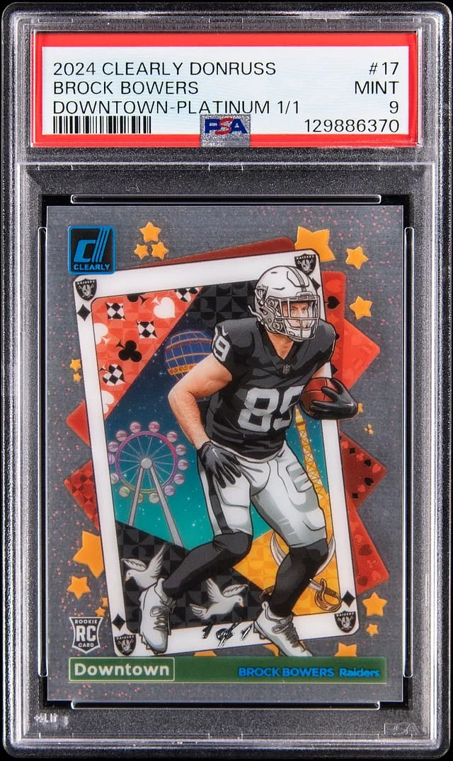 2024-25 Panini Brock Bowers Clearly Donruss Downtown Platinum #17 card image