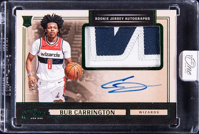 2024-25 Panini Bub Carrington One Ane One Jersey Autographs Green #RJA-BUR card image