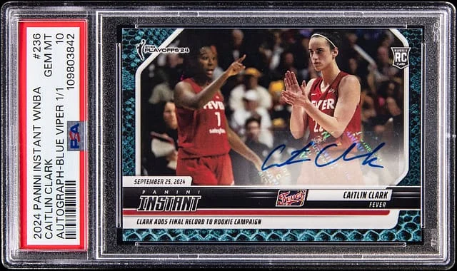 2024-25 Panini Caitlin Clark Instant WNBA Autographs Blue Viper #236 card image