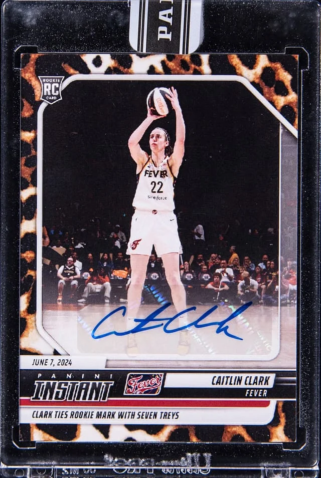 2024-25 Panini Caitlin Clark Instant Autograph Cheetah Border #53 card image