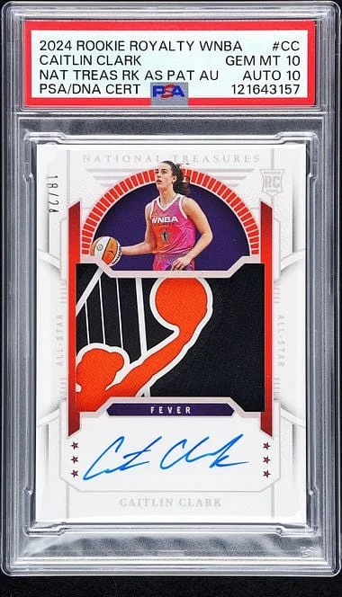 2024-25 Panini Caitlin Clark Instant Royalty WNBA National Treasures All-Star Patch Autograph Green #APA-CC card image