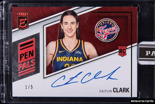 2024-25 Panini Caitlin Clark Instant Royalty WNBA Elite Pen Pals Green #PP-CC card image